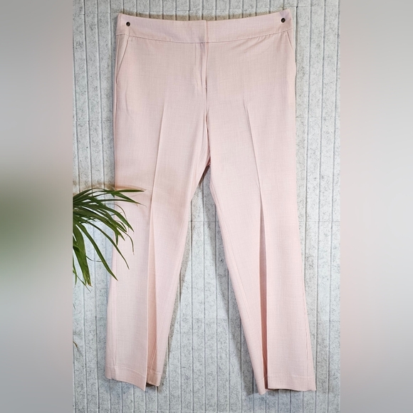 Ann Taylor Factory Pants | Women 14 Blush Pink Straight Leg Career Trousers - Picture 1 of 2